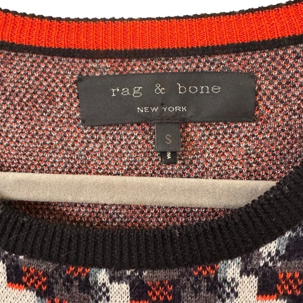 rag & bone Mariah 100% Wool Herringbone Pullover Long Sleeve Sweater Size Small - Picture 6 of 9